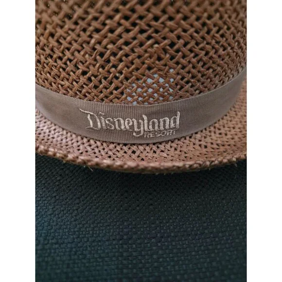 Walt Disney World Disneyland Resort Brown Mickey Mouse Woven Fedora Hat 7-3/8 - Picture 5 of 10